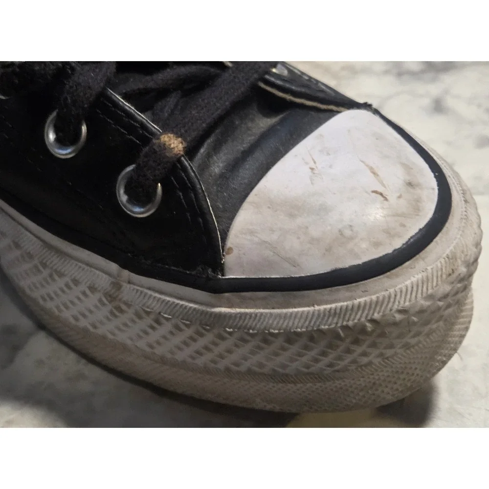 Converse Chuck Taylor All Star Lift Platform Leather High Top Black WM Size 6.5